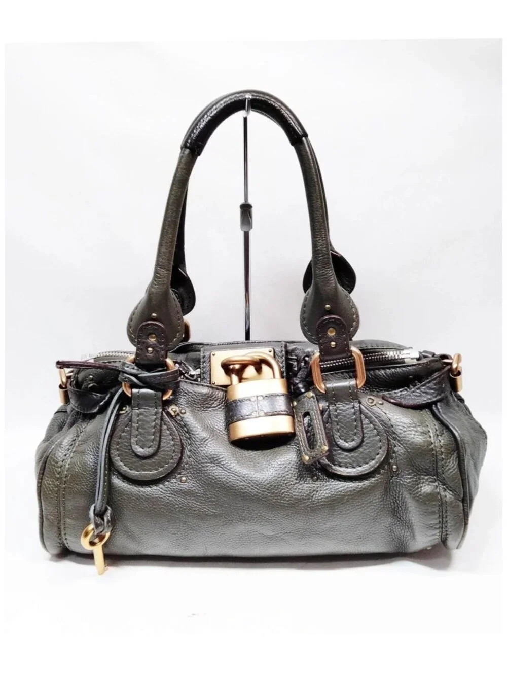 Authentic Chloé Paddington Leather Padlock Satchel Bag